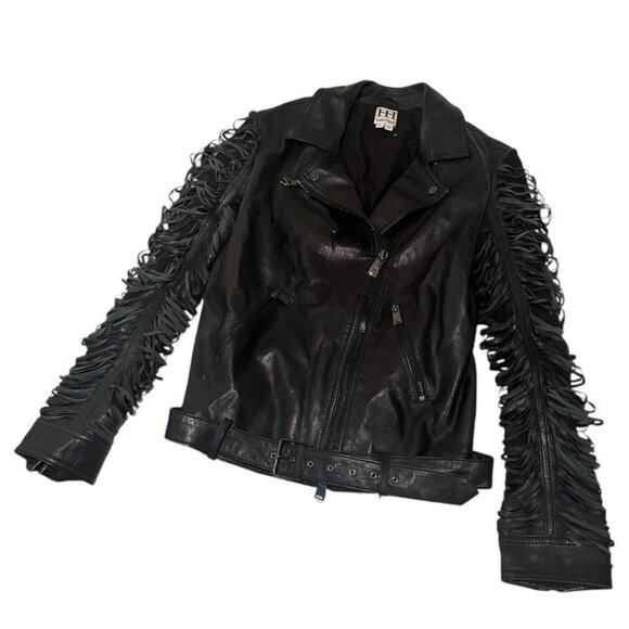 Haute Hippie Fringe Leather Jacket - Picture 1 of 5